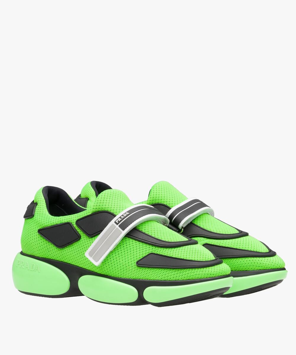PRADA Neon Green Knit Cloudbust Thunder Sneakers Sz 37 $745